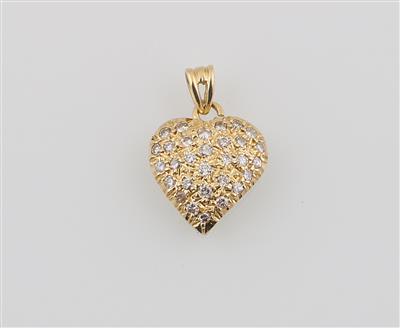 Brillant Herzanhänger zus. ca. 0,40 ct - Jewellery