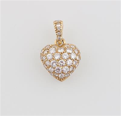 Brillant Herzanhänger zus. ca. 1,10 ct - Schmuck