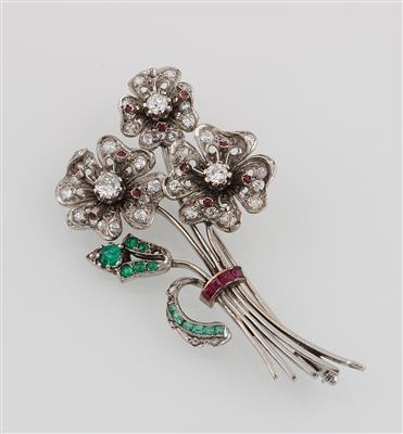Brillantbrosche Blumenstrauß - Jewellery