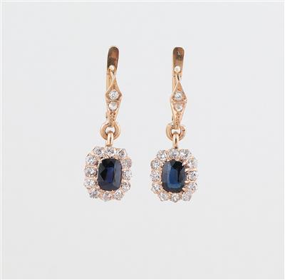 Diamant Saphir Ohrgehänge - Jewellery