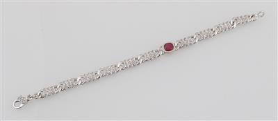 Diamantarmband mit behandeltem Rubin ca. 1,50 ct - Gioielli