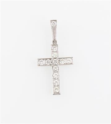 Brillant Kreuzanhänger zus. ca. 0,60 ct - Jewellery