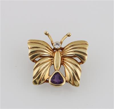 Amethyst Brosche Schmetterling - Klenoty