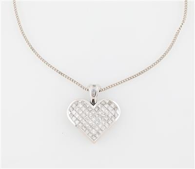 Diamant Herzanhänger zus. ca. 4,80 ct - Jewellery