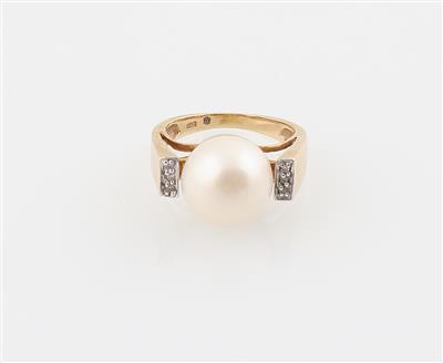 Kulturperlen Achtkantdiamant Ring - Šperky
