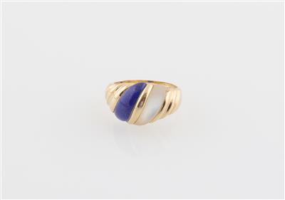 Lapislazuli Perlmutt Ring - Schmuck