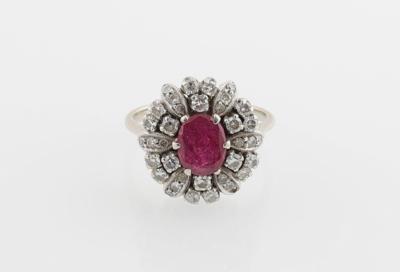 Achtkantdiamant Rubin Ring - Schmuck