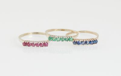 3 Farbstein Ringe - Jewellery