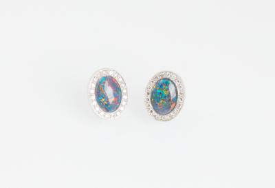 Diamant Opaltripletten Ohrclips - Jewellery