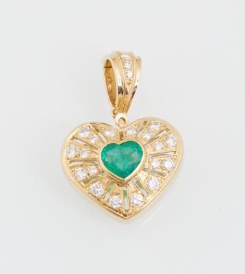 Brillant Smaragd Herzanhänger - Šperky