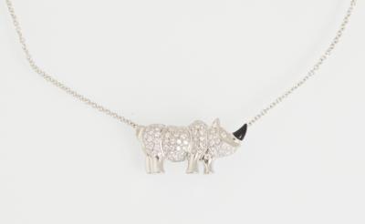 Brillant Collier Rhinozeros zus. ca. 0,93 ct - Klenoty