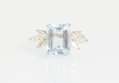 Diamant Aquamarin Ring - Schmuck