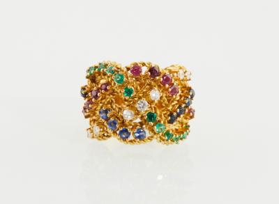 Brillant Rubin Saphir Smaragd Ring - Asta per la festa della mamma