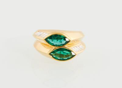 Diamant Smaragd Ring - Mother's Day Auction Jewellery