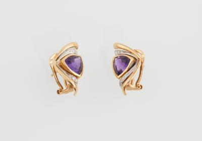 Brillant Amethyst Ohrclips - Schmuck