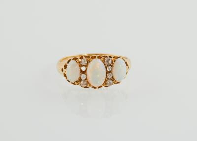 Diamantrauten Opal Ring - Schmuck