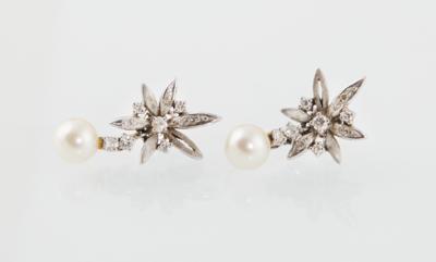 Brillant Diamant Kulturperlen Ohrsteckgehänge - Jewellery