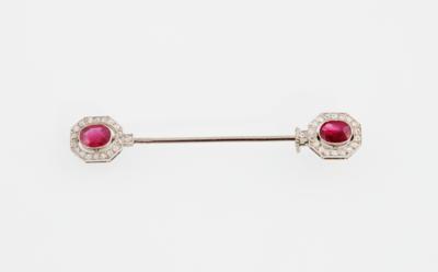 Altschliffdiamant Rubin Jabot Pin - Jewellery