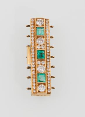 Brillant Smaragd Steckschließe - Jewellery