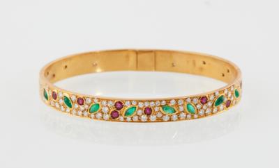 Brillant Rubin Smaragd Armreif - Jewellery
