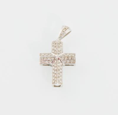 Brillant Kreuzanhänger zus. ca. 0,70 ct - Jewellery