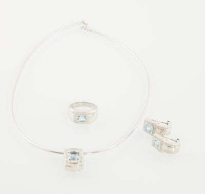 Brillant Aquamarin Garnitur - Jewellery
