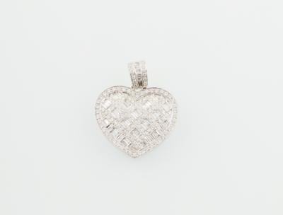 Diamant Herzanhänger zus. ca. 1,23 ct - Klenoty