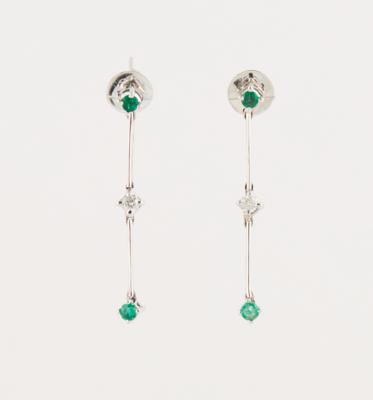 Brillant Smaragd Ohrsteckgehänge - Jewellery