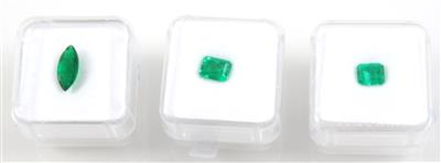 3 lose Smaragde zus. ca. 1,6 ct - Klenoty