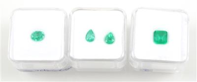 4 lose Smaragde zus. ca. 1,2 ct - Klenoty