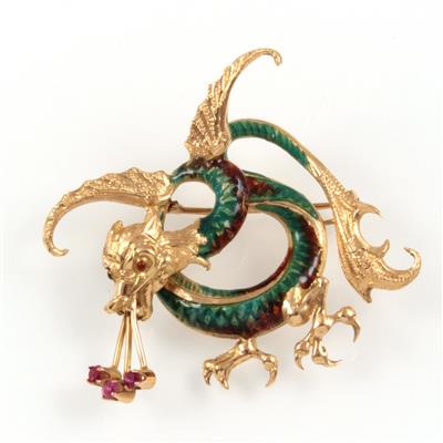 Brosche Drache - Schmuck