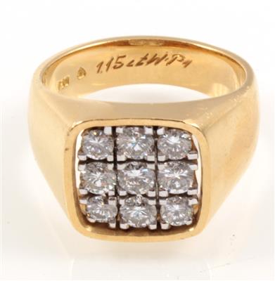 Brillantherrenring zus. 1,16 ct - Klenoty