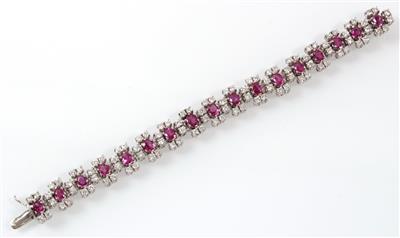 Brillant-Rubinarmband zus. ca. 7,50 ct - Diamanten, Farb- und Edelsteine