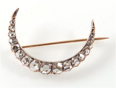 Diamantrauten Brosche Mond - Schmuck