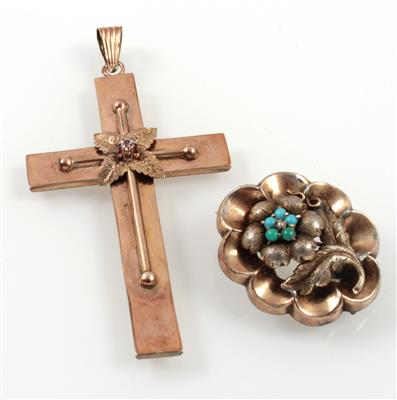 Brosche und Kreuz - Schmuck