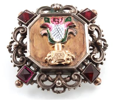 Historismus Granatbrosche - Jewellery