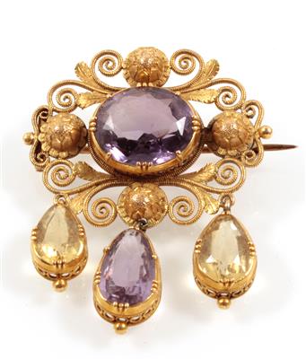 Amethyst Citrinbrosche - Jewellery