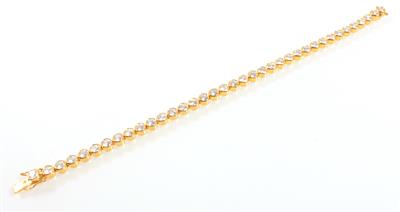 Brillantarmband zus. ca.7,60 ct - Diamant-, Farb- und Schmucksteine