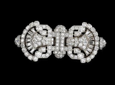 Brillant Diamantdoppelbrosche zus. ca. 6,70 ct - Schmuck