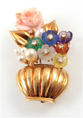 Brillantbrosche Vase - Jewellery