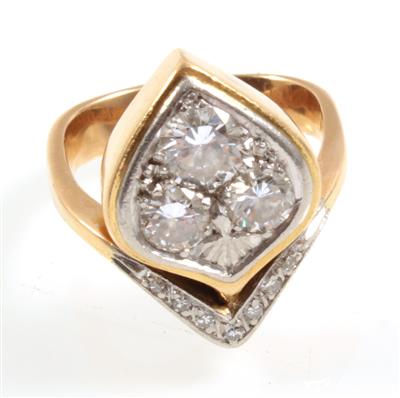 Brillant Diamantring zus. ca.1,01 ct - Klenoty