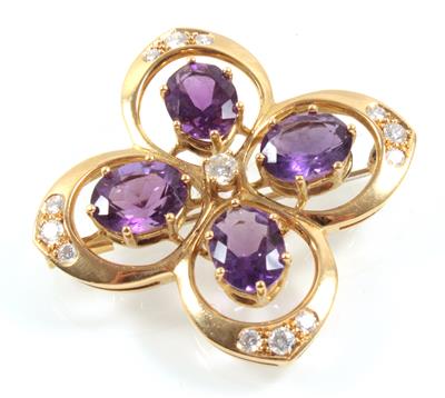 Brillant Amethystbrosche - Schmuck