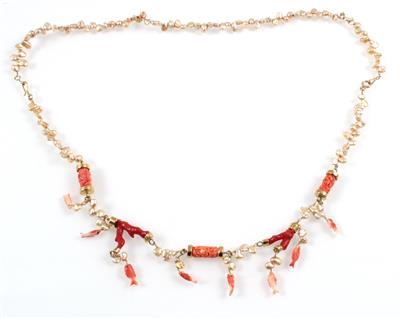 Korallen Kulturperlenhalskette - Jewellery