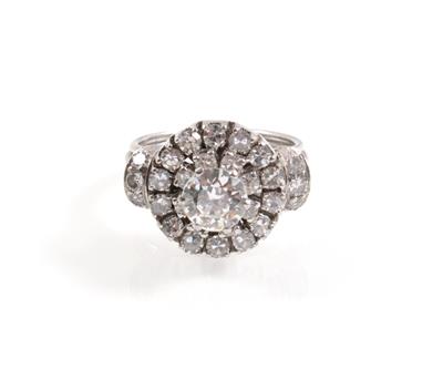 Brillant Diamantring zus. ca. 1,7 ct - Diamanten und exklusive Farbsteinvarietäten