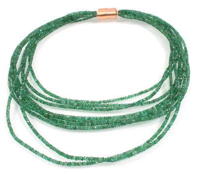 Smaragdcollier zus. ca. 310 ct - Jewellery