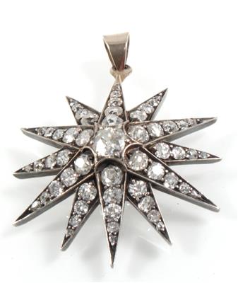 Diamantanhänger Stern zus. ca. 2,90 ct - Schmuck