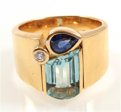 Aquamarin Brillant Ring - Jewellery