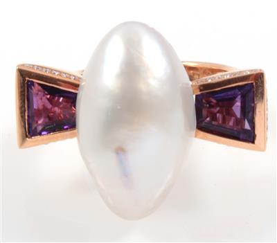 Amethyst Kulturperlenring - Schmuck