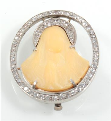 Diamantbrosche Madonna zus. ca. 1 ct - Klenoty