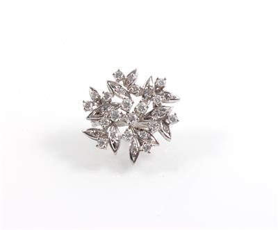 Diamant-Perlkettenclip zus. ca. 0,75 ct - Klenoty